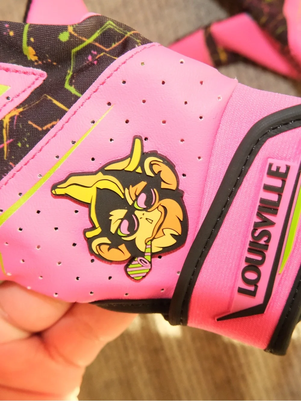 Louisville Neon Pink Batting Gloves